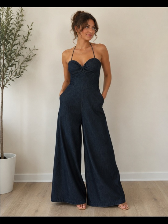 Mustard Seed Pants - Mustard seed -Dark Indigo Denim light weight overalls 14” TPT
